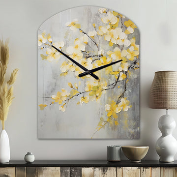 Apple Blossom Harmony XV - Asymmetric Metal Wall Clock